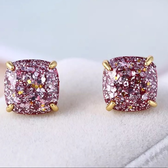 Kate Spade Purple Glitter Stud Earrings - Picture 1 of 5
